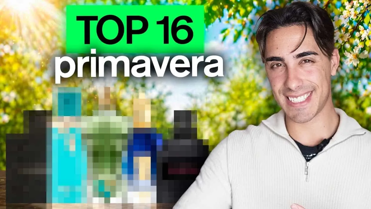 Colección de 16 perfumes de primavera para hombre recomendados por Marcel Perfumes, incluyendo diseñador, nicho y opciones árabes.