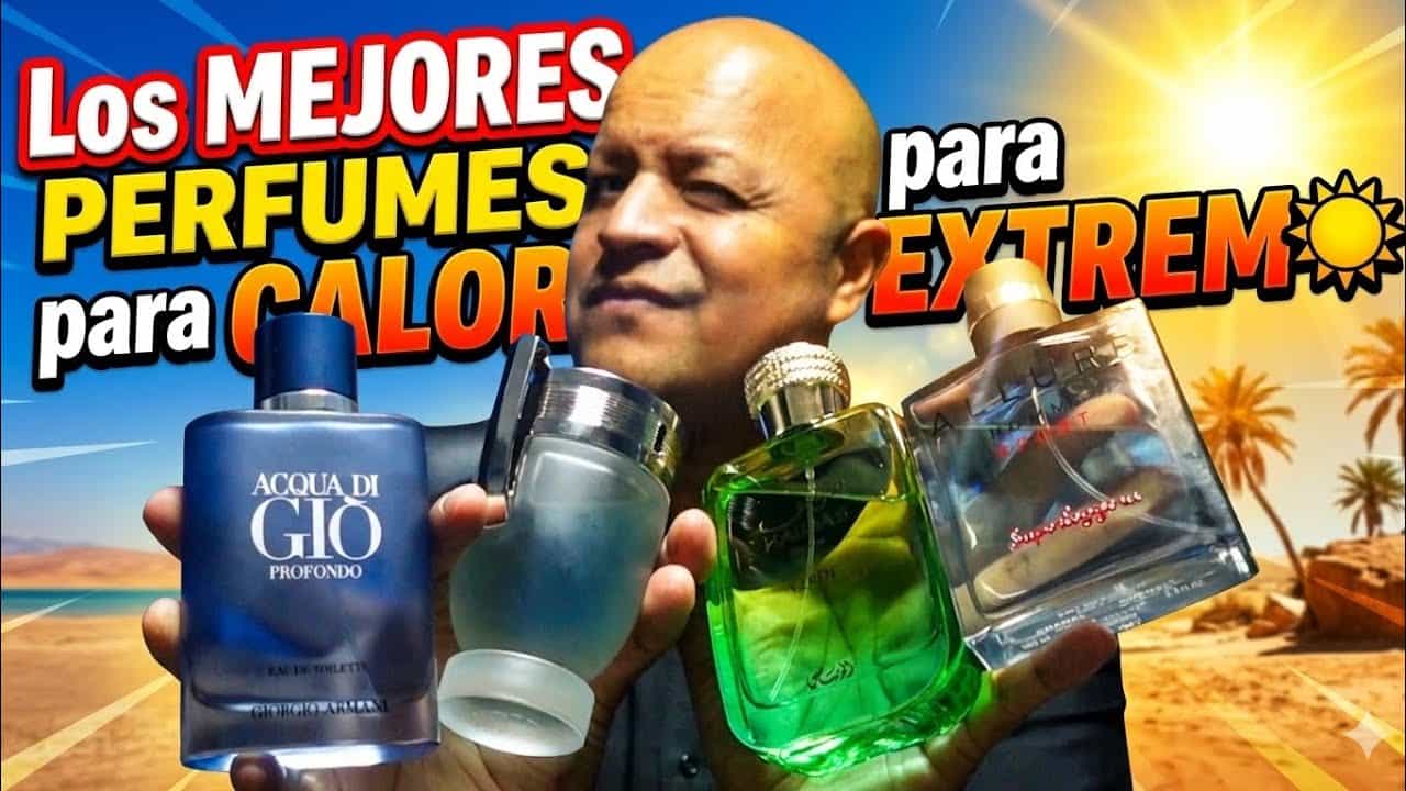 Frascos de perfumes frescos y marinos para calor extremo recomendados por Isra Moreno.